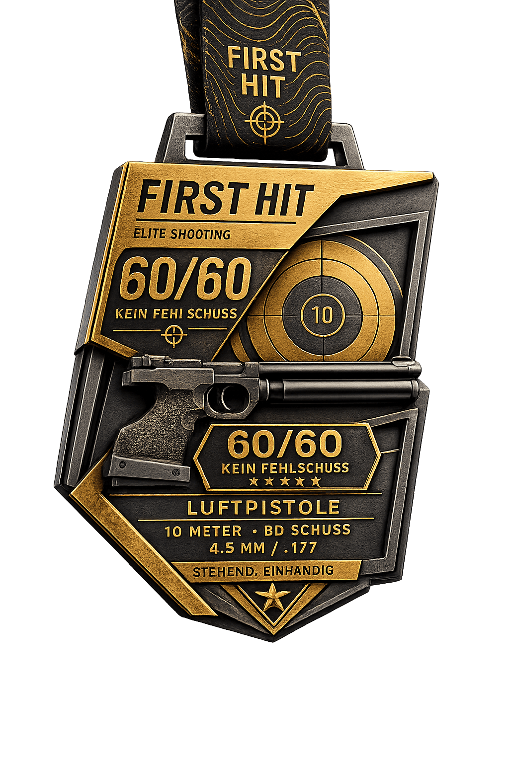 Luftpistole First Hit Challenge - Erwachsene Medaille